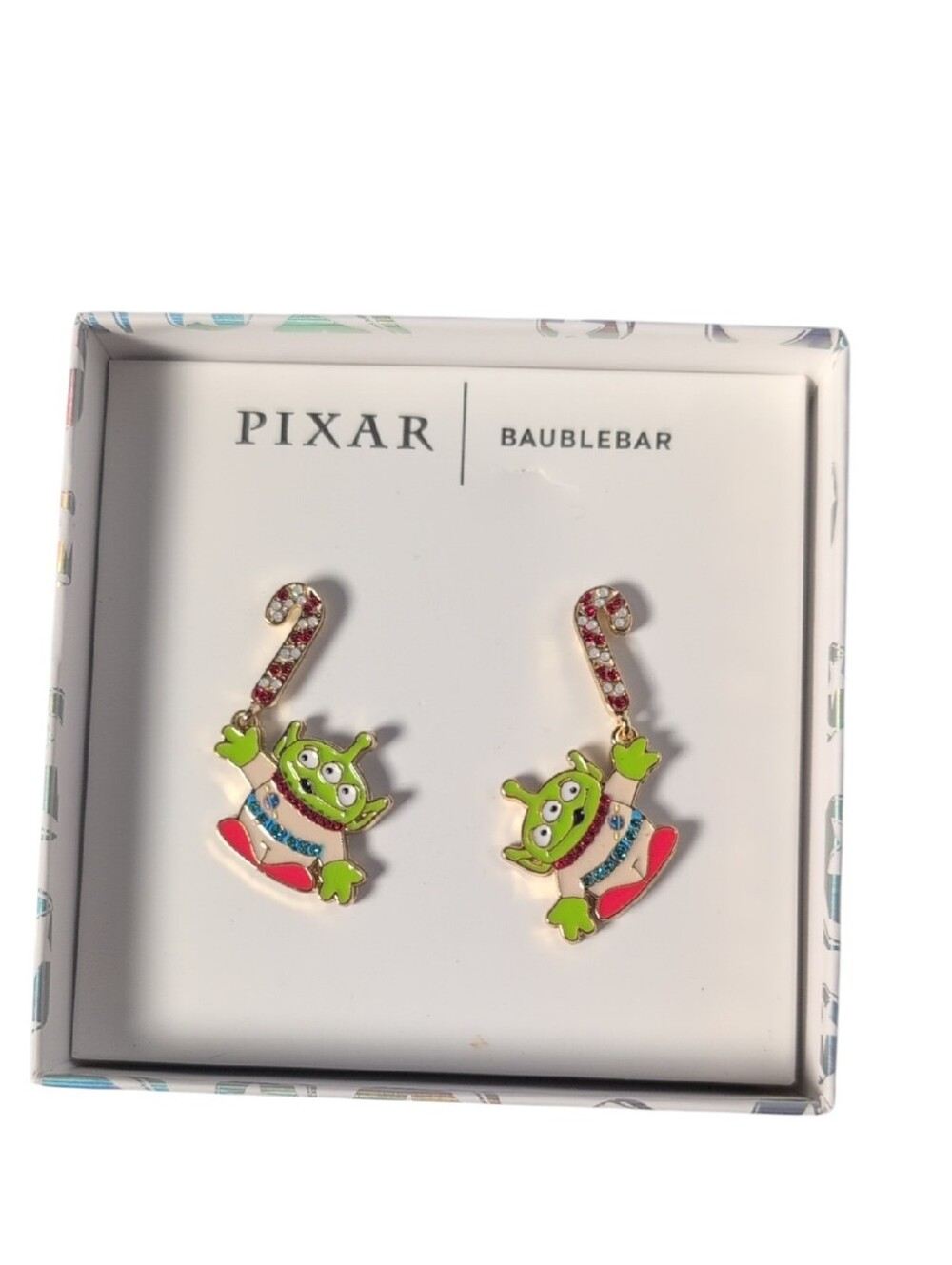 BaubleBar X Disney Pixar Little Green Men Christmas Dangle Earrings Alien
